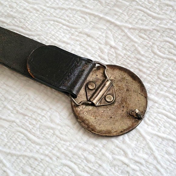 Tano Black Belt With Round Buckle from Spain - M - Picture 6 of 6